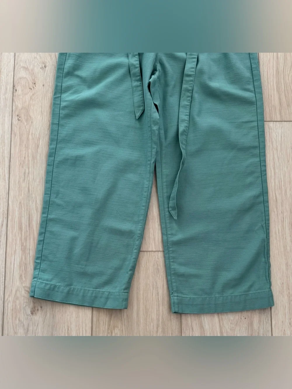 J. Crew women’s green size 14 cropped paper-bag waist loose cotton pants new NWT